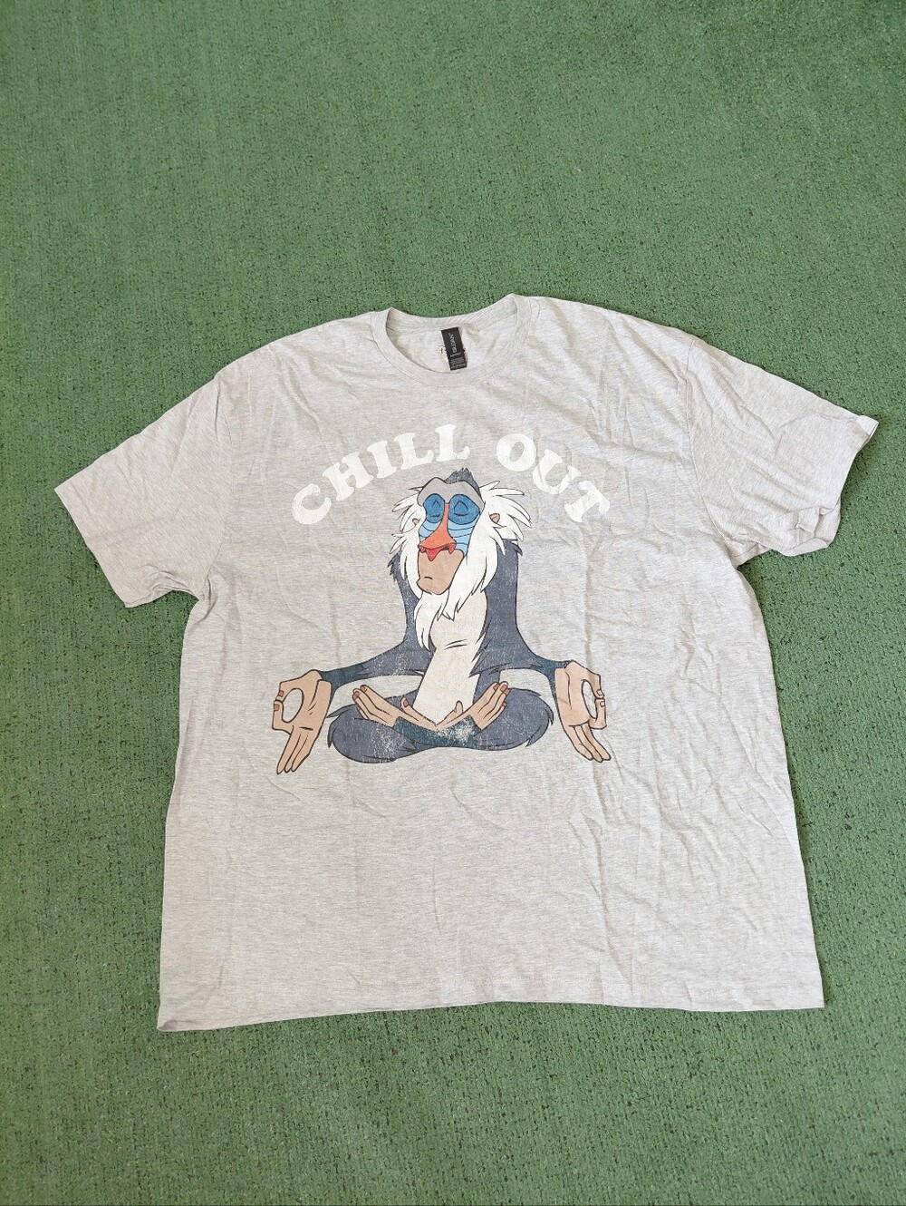 Disney The Lion King "Chill Out" Rafiki Movie Funny Gray T Shirt Sz XXL